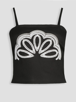 WU4Q7 The Very Collection Embroidered Tie Back Cami Beach Co Ord £22