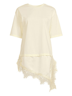 WZUH9 The Very Collection Satin Asymmetric Lace Hem T-Shirt £22