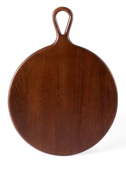 X0ARR Very x Michelle Keegan Home Mango Wood Walnut Round Chopping Board £18 2