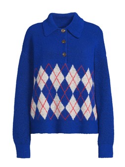 X1N40 The Very Collection Blue Argyle Knit £35