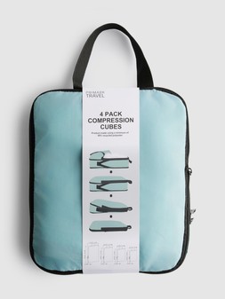 PRIMARK 4PK COMPRESSION CUBES TEAL £8 €9 $11.50 RON44 PLN39 CZK235