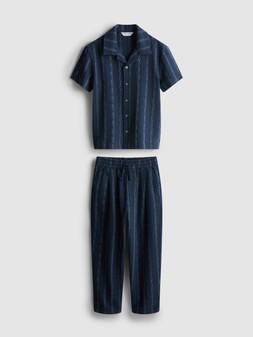 PRIMARK EDIT TEXTURE STRIPE SET NAVY £14 €18 $25 RON90 PLN80 CZK470