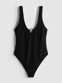 PRIMARK HYPER CRINKLE HARDWARE SWIMSUIT, £12, €14, $18, RON70, PLN60, CZK365