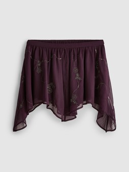 PRIMARK MESH BEADED SKIRT PLUM £12 €14 $18 RON70 PLN60 CZK365