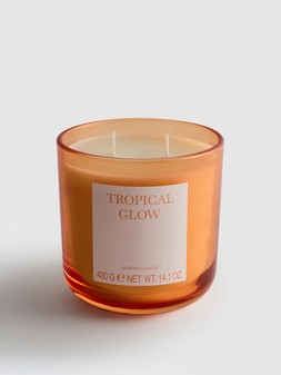 PRIMARK ROUNDED ORANGE GLASS CANDLE £5, €6, $9, RON30, PLN26, CZK155, HUF2200