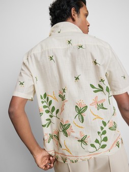 PRIMARK SHORT SLEEVE BORDER FLORAL SHIRT, £14, €16, $20, RON80, PLN70, CZK415