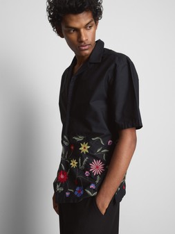 PRIMARK SHORT SLEEVE EMBROIDERED SHIRT BLACK £18 €20 $28 RON100 PLN90 CZK520 (2)