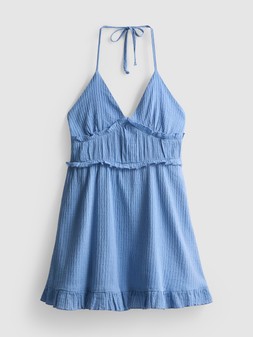 PRIMARK WOVEN FRILL BLUE DETAIL DRESS, £14, €16, $20, RON80, PLN70, CZK415, HUF6000