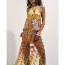 RI Orange Oriental Fringed Maxi Dress £75 2
