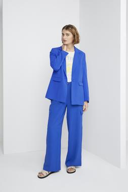 Cobalt Blazer &pound;25, Graphic Lemon Tee &pound;7, Cobalt Wide Leg Trousers &pound;18, Neutral Velcro Sandals &pound;16