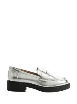 Tu Silver faux leather Loafer, &pound;20