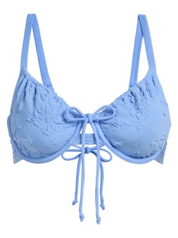 Tu Blue Wired Floral Textured Bikini Top, £16