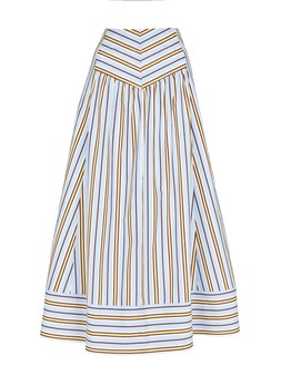 Tu Blue & Yellow Stripe Poplin Full Co-ord Skirt, £24