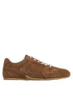 Tu Chocolate Suede Trainer with Contrast Laces, £28