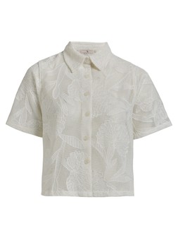 Tu Cream Mesh Embroidered Co‑ord Cover‑Up Shirt, £22