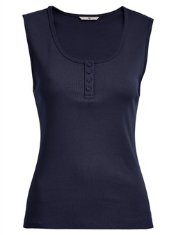 Tu Navy Button Placket Rib Vest, £7
