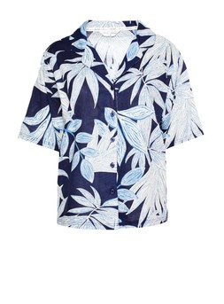 Tu Navy Leaf Traditional Coord Pyjama Shirt, &pound;12