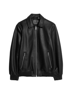 Autograph Leather Harrington Jacket, Black, £249