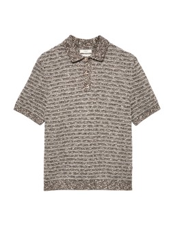 M&S Cotton Rich Textured Knitted Polo Shirt, Chesnut, £35