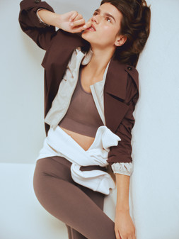 M&S Jacket £60, Goodmove Jacket £55, Goodmove Cropped Top £20, Goodmove Sweatshirt £36, Goodmove Leggings £30