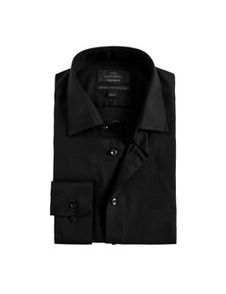 M&S Sartorial Regular Fit Luxury Cotton Twill Shirt, Black, £49