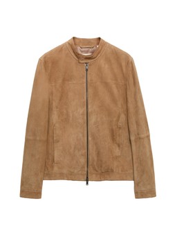 M&S Suede Cafe Racer Jacket, Sand, £229