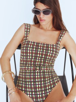 M&S Swimsuit £36 Sunglasses £16 Bangles £16.50 