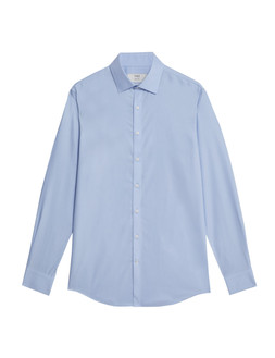 M&S Collection Slim Fit Ultimate Non Iron Cotton Shirt Light Blue £40