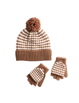 M&S Kids' Checked Pom Hat and Flip Top Set (3-13 Yrs) £14