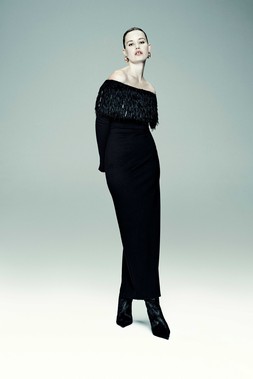 M&S X 16ARLINGTON DRESS £180, EARRING £45, BOOT £175