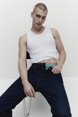 M&S Autograph 2pk Modal Rich 360 Flex Sleeveless Vest £30, M&S Autograph 5pk Modal Rich 360 Flex Trunks £38, M&S Collection Straight Fit Stretch Jeans £26 (1)