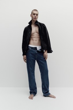 M&S Autograph Faux Suede Harrington Jacket £70, 5pk Modal Stretch 360 Flex Briefs £38, M&S Collection Straight Fit Stretch Jeans £26 (1)