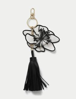 M&S Collection Black Flower Tassel Bag Charm Keyring £16.50 (1)