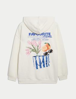 M&S Cotton Rich Print Hoodie (6-16 Yrs) £20