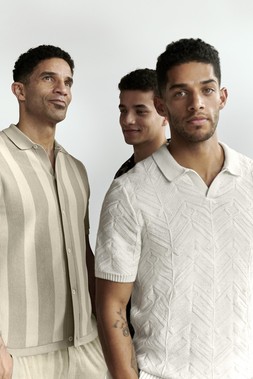 M&S KNITTED SHIRT &pound;35/ M&S LINEN TROUSER &pound;35/ M&S KNITTED POLO &pound;32