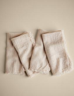 M&S Set of 4 Frayed Edge Muslin Napkins £10