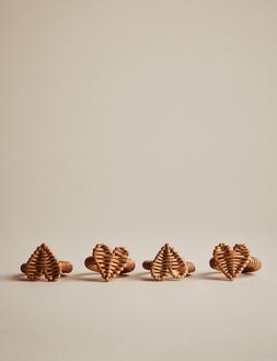 M&S Set of 4 Rattan Heart Napkin Rings £8