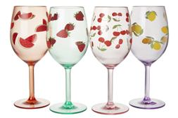 M&S Set of 4 Summer Brights Wine Glasses £10