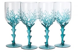 M&S Set of 4 Summer Resort Picnic Wine Glasses &pound;15