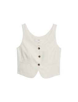 M&S Tailored V Neck Waistcoat Ecru £35 (1)