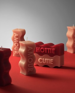 M&S Set of 2 Hottie & Cutie Pillar Candles £6, M&S Amour Pillar Candle £3