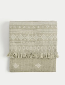 M&S X Fired Earth Jaipur Bandhani Pure Cotton Gauze Throw £45